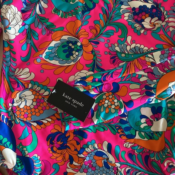 Kate Spade NY Long Sleeve Swimsuit Board Suit Rash Guard Back Zip Radiant Pink - Picture 14 of 15